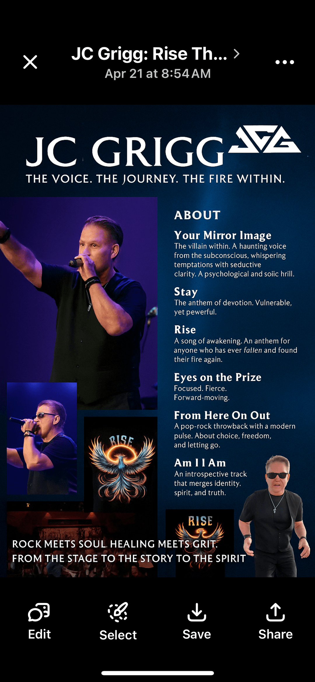 J.C. Grigg β Rise album tracklist and overview: Your Mirror Image, Stay, Rise, Eyes on the Prize