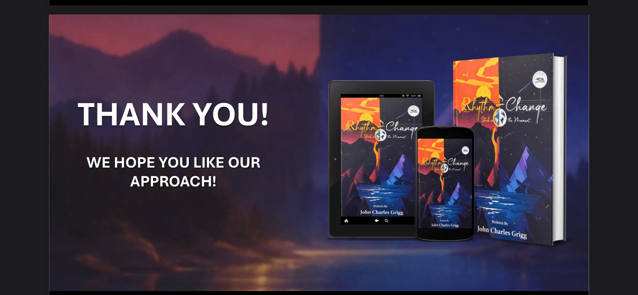 Rhythm of Change available on tablet, smartphone, and hardcover