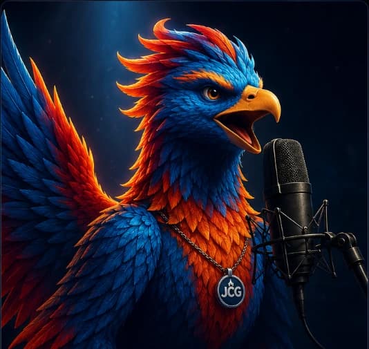 Phoenix Rising, singing into a professional microphone