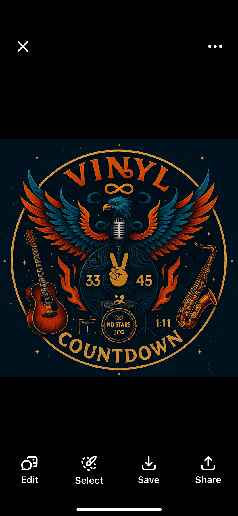 Vinyl Countdown badge β JCG No-Stars eagle and microphone design