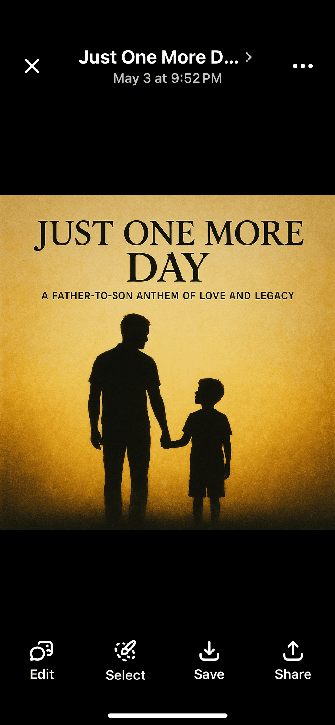 Just One More Day β A Father-to-Son Anthem of Love and Legacy by JC Grigg