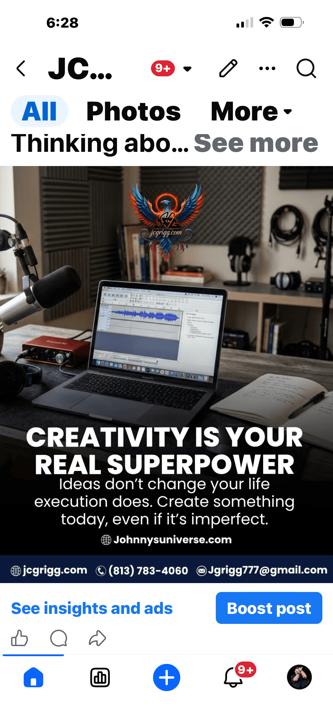 Podcast studio setup — Creativity is your real superpower by JC Grigg