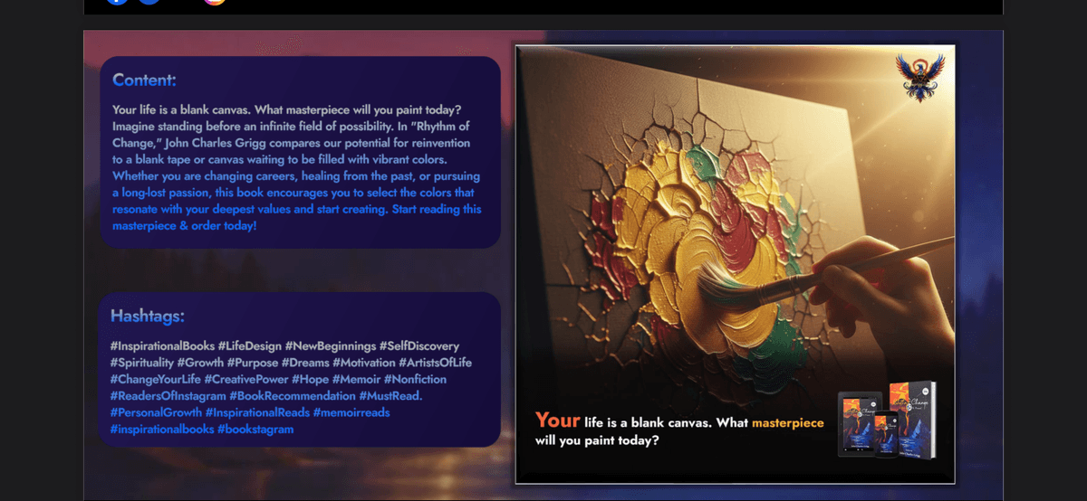 Hand painting on canvas with warm golden light — Your life is a blank canvas by JC Grigg